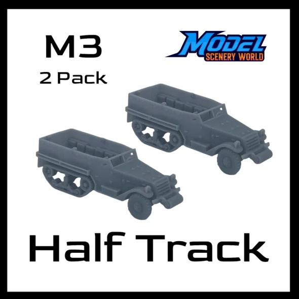 Model Scenery World N205 - M3 Half Track Open Military Vehicle  - N Scale