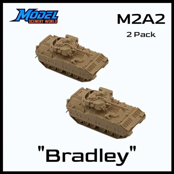 Model Scenery World N207 - M2A2 Bradley Tank (2pk) - Gray  - N Scale