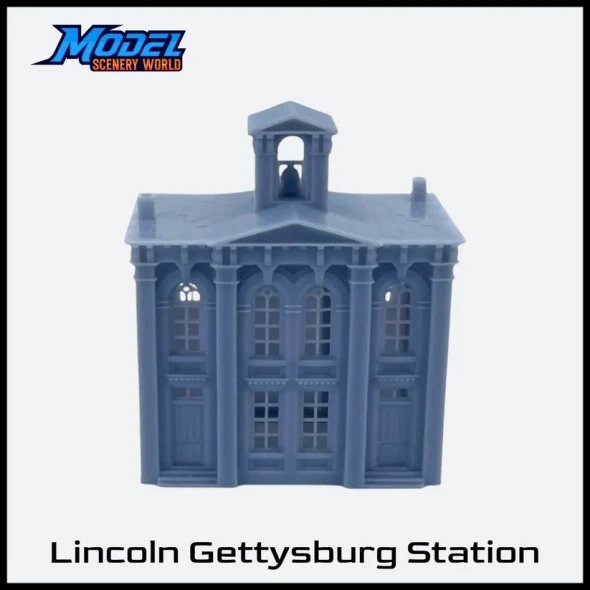 Model Scenery World N211 - Lincoln Gettysburg Station Resin Building  - N Scale