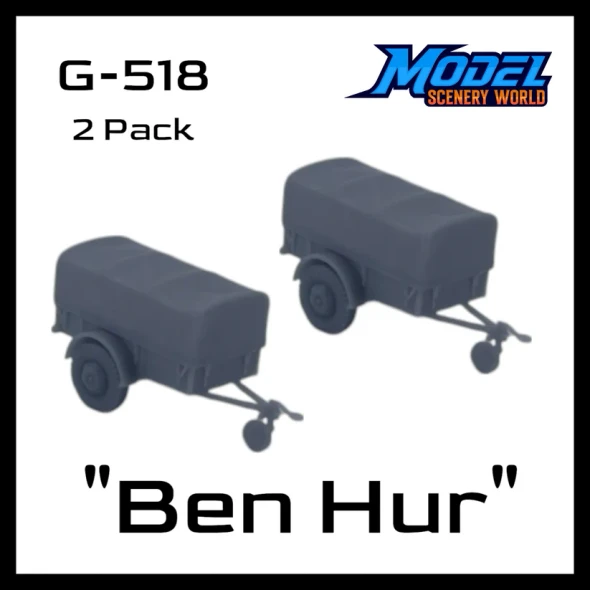Model Scenery World N217 - G518 Benhur Trailor (2pk) - Gray  - N Scale