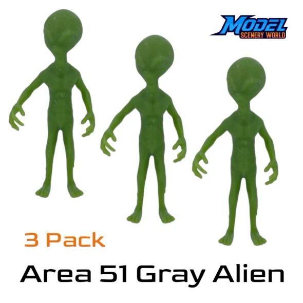 Model Scenery World N230 - The Gray Alien Area 51 (3 pack) - Green  - N Scale