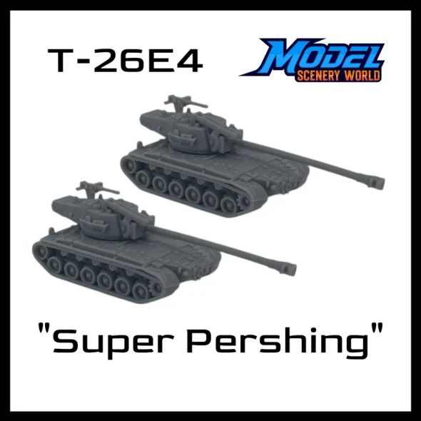 Model Scenery World N231 - T26E4 Super Pershing Tank (2pk) - Gray  - N Scale