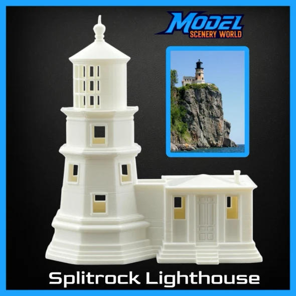 Model Scenery World N259 - Split Rock Lighthouse - White  - N Scale