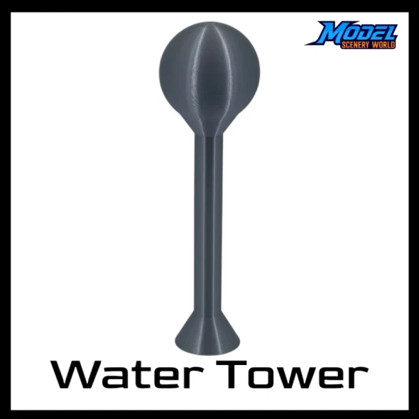 Model Scenery World N293 - City Water Tower - Metallic Silver  - N Scale