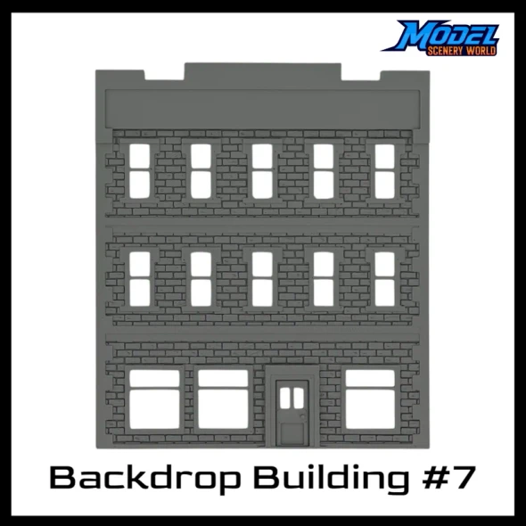 Model Scenery World N301 - Background Backdrop Brick Building #7  - N Scale