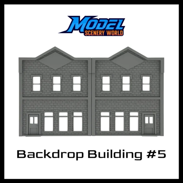 Model Scenery World N303 - Background Backdrop Brick Building #5  - N Scale