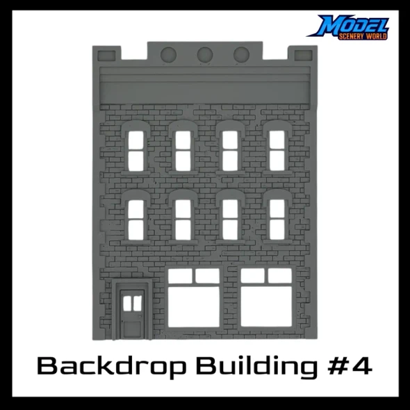 Model Scenery World N304 - Background Backdrop Brick Building #4  - N Scale