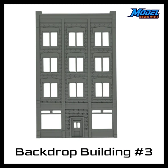 Model Scenery World N305 - Background Backdrop Brick Building #3  - N Scale