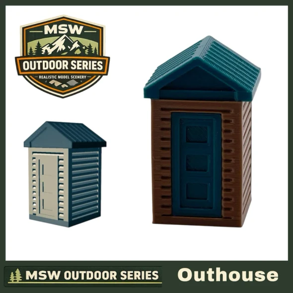 Model Scenery World N319 - "The Outdoor Series" OUTHOUSE Camping - Modeled in Color - 2pk  - N Scale Kit