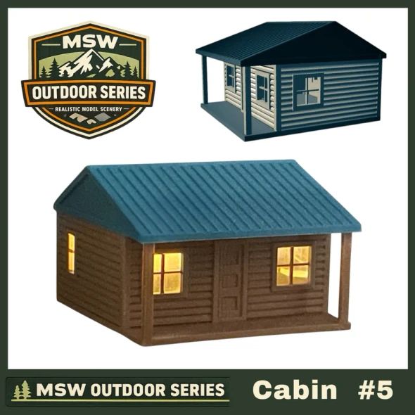Model Scenery World N324 - "The Outdoor Series" - Cabin #5 - Camping - Modeled in Color  - N Scale Kit
