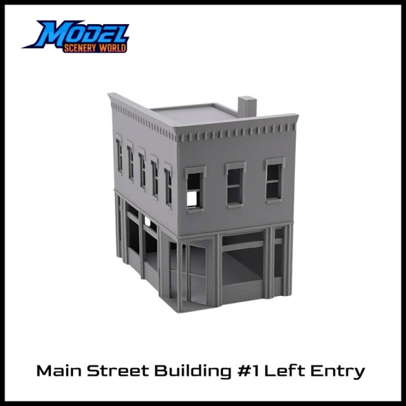Model Scenery World HO028 - Main Street Building #1 Left Entry  - HO Scale