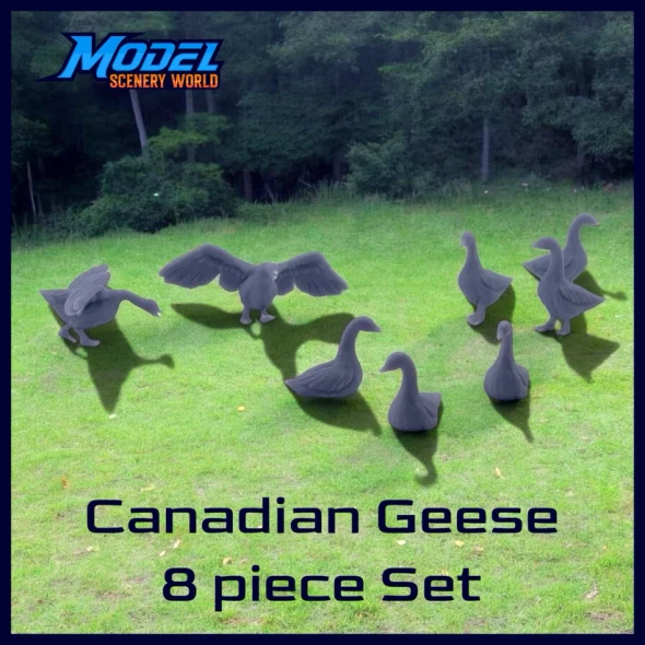 Model Scenery World HO104 - Canadian Geese - 8pc Set  - HO Scale