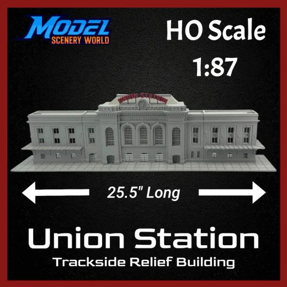 Model Scenery World HO137 - Union Station Train Depot Relief Building  - HO Scale