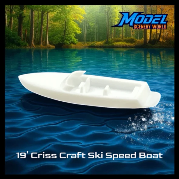 Model Scenery World HO152 - 19' Criss Craft Ski Speed Boat-Resin  - HO Scale