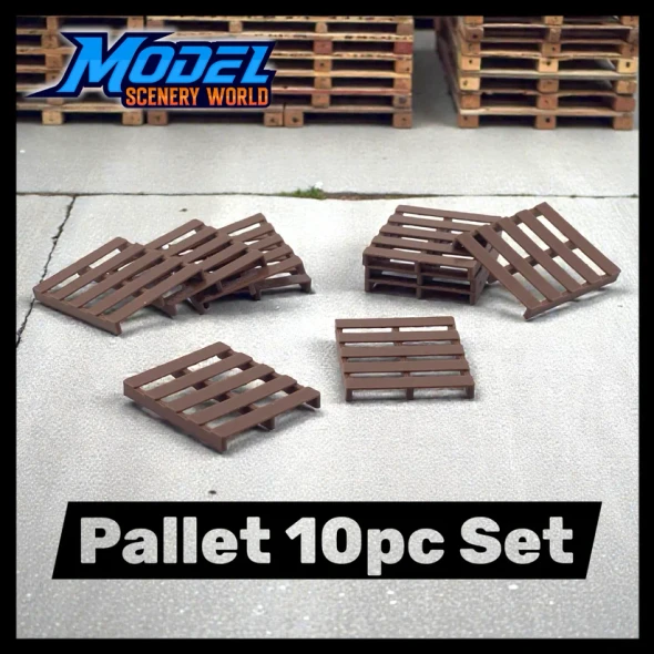 Model Scenery World HO160 - Pallets (10pk) - Brown  - HO Scale