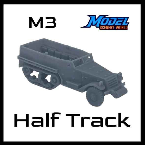 Model Scenery World HO171 - M3 Half Track Open Military Vehicle  - HO Scale