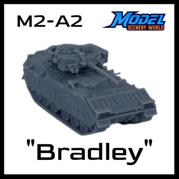 Model Scenery World HO172 - M2A2 Bradley Tank - Gray  - HO Scale