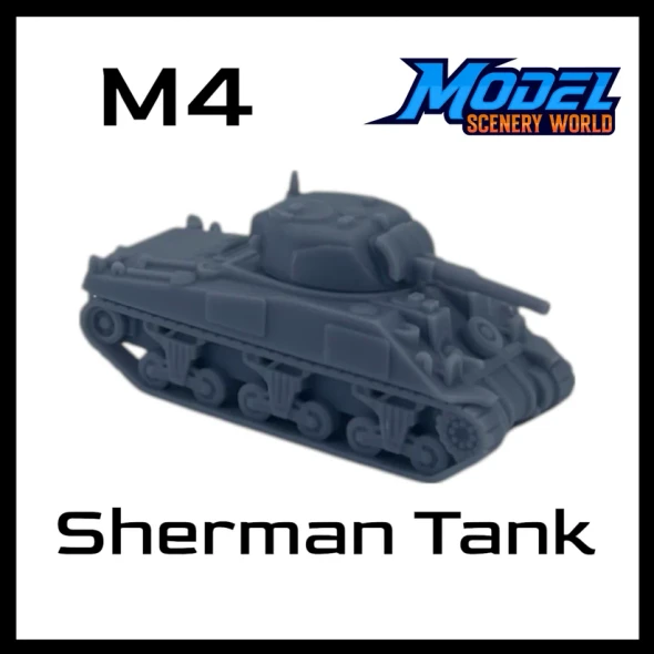 Model Scenery World HO193 - WWII Sherman Tank M4 Military Vehicle  - HO Scale