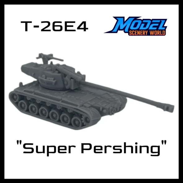 Model Scenery World HO201 - T26E4 Super Pershing Tank - Gray  - HO Scale