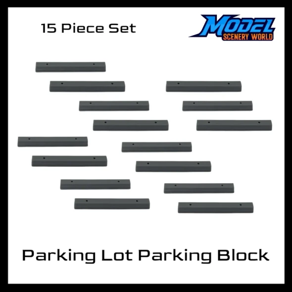 Model Scenery World HO232 - Parking Lot Parking Block (15pk) - Gray  - HO Scale