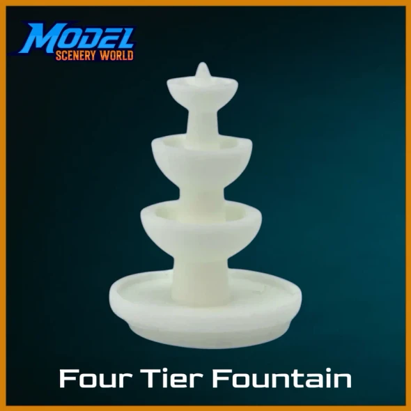 Model Scenery World HO273 - 4-Tier Water Fountain Resin Structure  - HO Scale