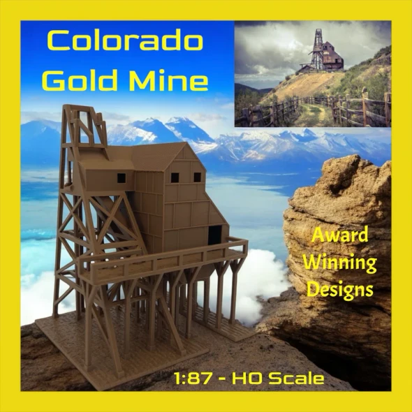 Model Scenery World HO282 - Colorado Gold Mine - Theresa Mine Model  - HO Scale Kit