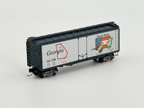 Pre-Owned: Micro-Trains 40’ Standard  Box Car, Plug door State of Georgia  GA 1788 - N Scale