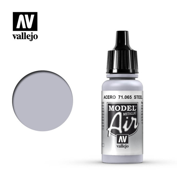 Vallejo Model Air 71-065 Steel (Metallic) 17 ml Bottle