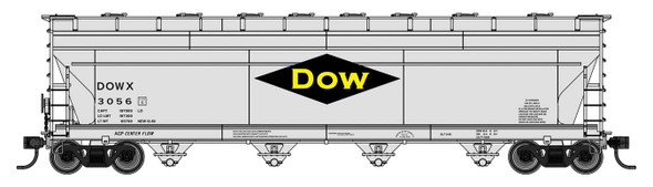 PRE-ORDER: Walthers Mainline 910-49237 - ACF 5250 4-Bay Centerflow Covered Hopper Dow Chemical (DOWX) 3060 - HO Scale