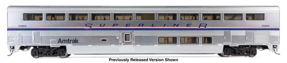 PRE-ORDER: Walthers Proto 920-12063 - 85' Bombardier Superliner II Coach (Lighted) Amtrak (AMTK) 34109 (Phase IV) - HO Scale