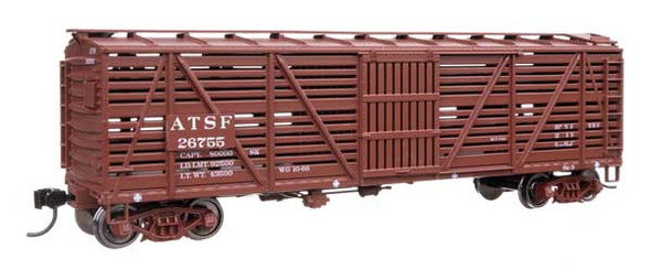 Walthers Mainline 910-41503 - 40' Wood Stock Car with Dreadnaught ends Atchison, Topeka and Santa Fe (ATSF) 26755 - HO Scale