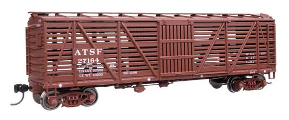 Walthers Mainline 910-41504 - 40' Wood Stock Car with Dreadnaught ends Atchison, Topeka and Santa Fe (ATSF) 27164 - HO Scale