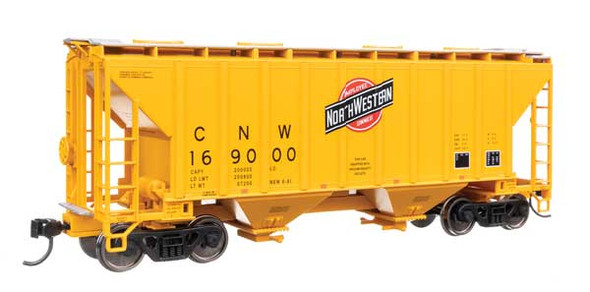 Walthers Mainline 910-8502 - 37' 2980 Cubic-Foot 2-Bay Covered Hopper Chicago & Northwestern (CNW) 169000 - HO Scale