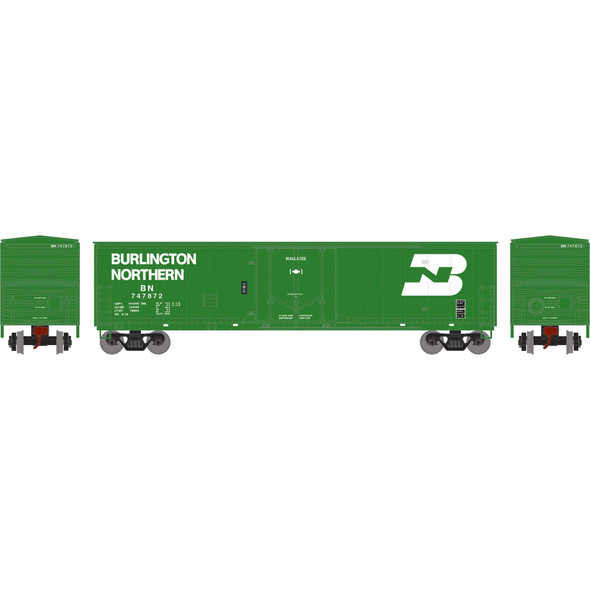 Athearn 2057 - 50' Youngstown Plug Door Box Car Burlington Northern (BN) 747872 - HO Scale