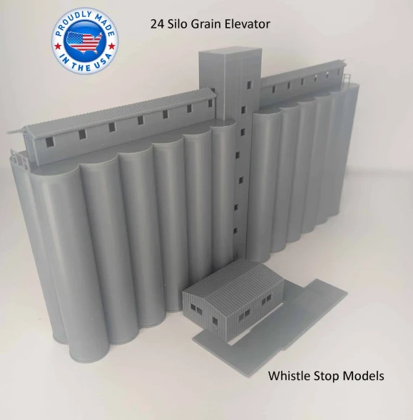 Whistle Stop Models N8001 - Double Grain Elevator  - N Scale Kit