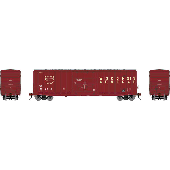 Athearn 2786 - 50' FMC 5327 12' Plug Door Box Car Wisconsin Central (WC) 21025 - HO Scale