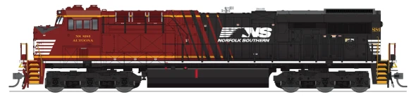 PRE-ORDER: Broadway Limited 10813 - Diecast GE ES44AC (DC Silent/Stealth) Norfolk Southern (NS) 8184 "Altoona" - HO Scale