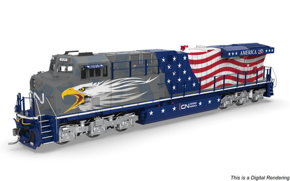 PRE-ORDER: Broadway Limited 10822 - Diecast GE ES44AC (Paragon4 Sound/DC/DCC/Smoke) Canadian National (CN) 1776 "Screaming Eagle" - HO Scale