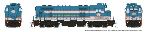 PRE-ORDER: Rapido 1017002 - CF7 w/ Square Cab (DC Silent) Aberdeen and Rockfish (AR) 2486 (With ditchlights) - HO Scale