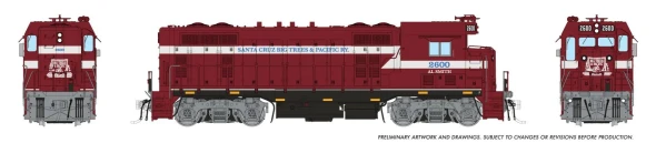 PRE-ORDER: Rapido 1017527 - CF7 w/ Square Cab (DCC and Sound) Santa Cruz, Big Trees and Pacific (SCBG) 2600 (With ditchlights) - HO Scale