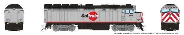 PRE-ORDER: Rapido 1043053 - EMD F40PH-2CAT (DC Silent) Caltrain (JPBX) 915 Red/Black/Silver - HO Scale