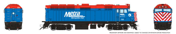 PRE-ORDER: Rapido 1043521 - EMD F40PH (DCC and Sound) Metra (METX) 125 Blue Scheme - HO Scale