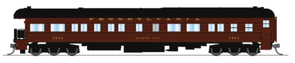 PRE-ORDER: Broadway Limited 10663 - Z74D Business Car Pennsylvania (PRR) 7504, "Quaker City", Late 1940's - N Scale