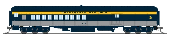 PRE-ORDER: Broadway Limited 10794 - Coach-Baggage Combine Chesapeake & Ohio (C&O) 439, Tri-Color Paint - N Scale