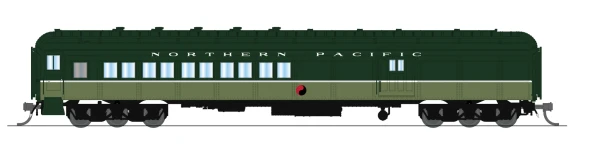PRE-ORDER: Broadway Limited 10800 - Coach-Baggage Combine Northern Pacific (NP) 1195, Loewy Two-Tone Green - N Scale