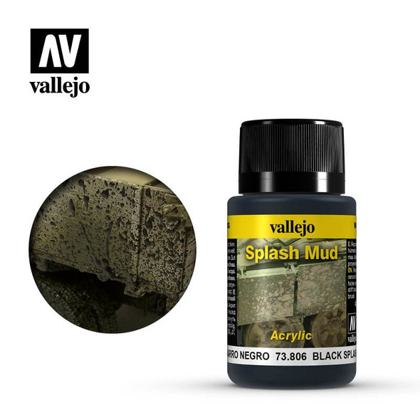 Vallejo 73806 - Weathering Effects Black Splash Mud 40mL -