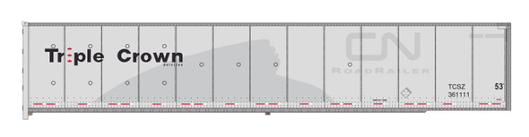 PRE-ORDER: Bowser 44204 - 53' Roadrailer TCSZ ex-CN DuraPlate 361197 - HO Scale