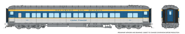 Rapido 125014 - Balloon Top Coach Delaware & Hudson (D&H) 204 Lake George - HO Scale