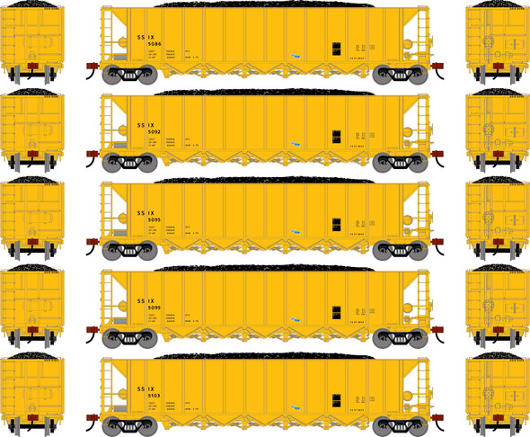 PRE-ORDER: Athearn 3839 - Ortner 5-Bay Rapid Discharge Hopper w/Coal Load (5) ITEL (SSIX) 5086/5092/5095/5099/5103 - HO Scale