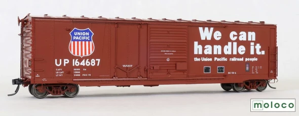 Moloco 75068-01 - Omaha 50' Combo 15-2 boxcar, BC-50-6 &-5, We can handle it...PO 11-75 Union Pacific (UP) 167687 - HO Scale